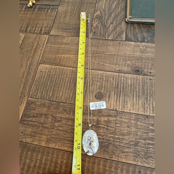 NWT Mother of Pearl 18in 925/14k Yellow Gold Bonded Pendant Necklace - Picture 11 of 14